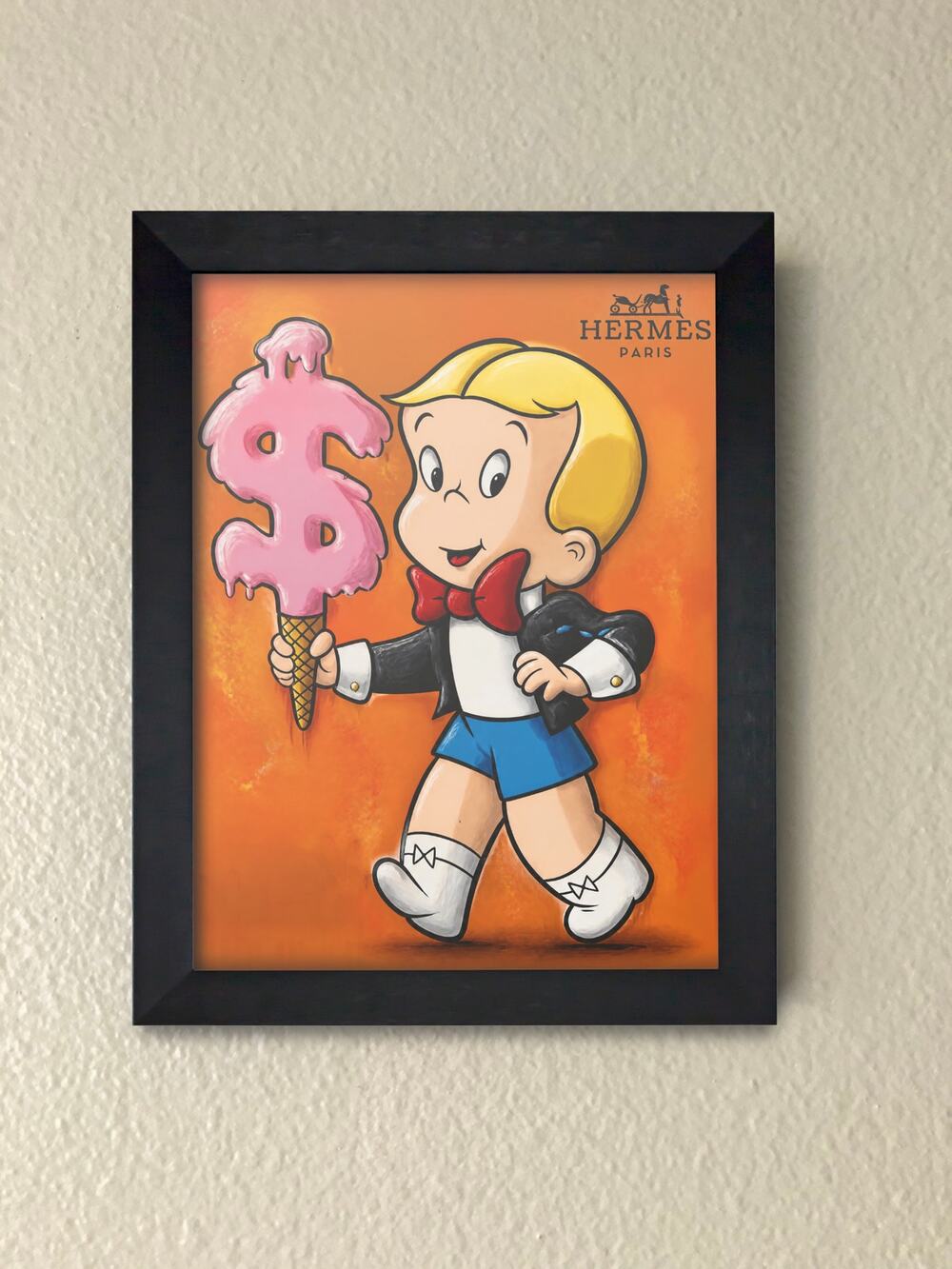 Richie Rich Money Graffiti Wall Art Street Art Framed Print Decor